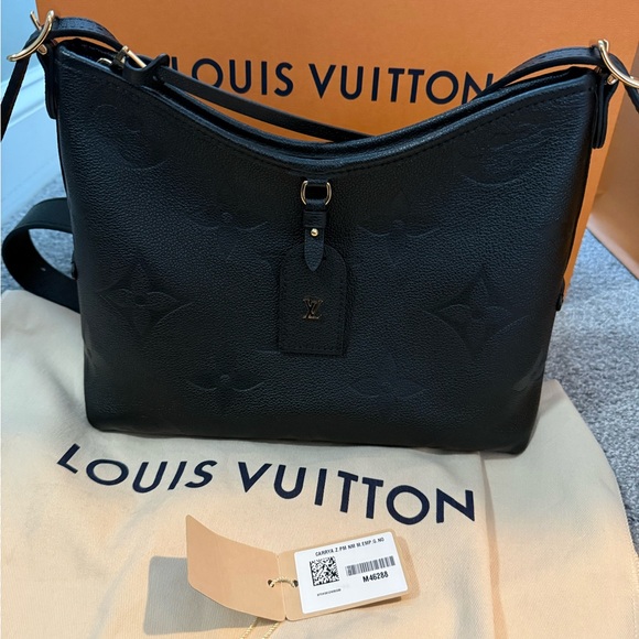 Louis Vuitton Black Embossed Shoulder Bag carry all PM - Picture 2 of 11